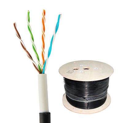 acheter UTP Cat 5e Lan câble réseau extérieur câble solide 24AWG PE+PVC imperméable à l'eau 1000FT fabrication en ligne