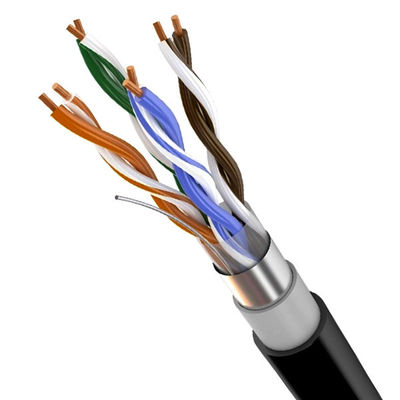 comprar Cable blindado de rede preta Cat5e FTP PE+PVC exterior 24AWG 100% cobre 1000FT Fabricação em linha
