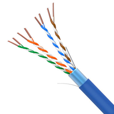 Buy 100MHz Cat5e FTP 24AWG Solid 100% Copper Blue High Speed Internet Cable 1000FT online manufacture