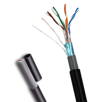 comprar 1000FT FTP CAT5E PE+PVC externo 0,47mm Solid Black Network Cable Pass Fluke Fabricação em linha