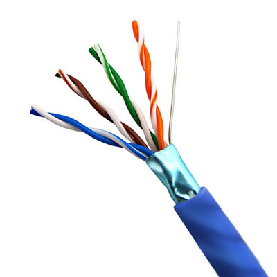 acheter Vente en gros de câble 0.47mm FTP CAT5E Cable bleu PVC Jacket cuivre pur câble réseau haute vitesse 1000FT fabrication en ligne