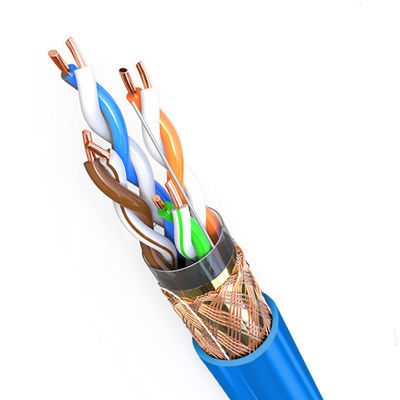 kupować LSZH Jacket SFTP CAT5E Kabel 100MHz Częstotliwość Błękitny 0,510mm Kabel miedziany produkcja online