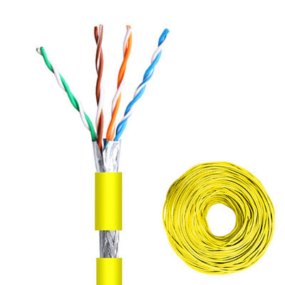 Mua Cáp Ethernet PVC màu vàng 100MHz 0,51mm Đồng tinh khiết 1000FT SFTP Cáp CAT5E sản xuất trực tuyến