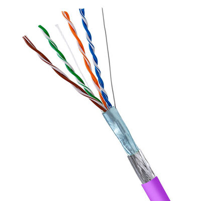 comprar 24AWG SFTP CAT5E Cable 100MHz Roxo PVC Jacket Shielded Lan Cable 500FT Fabricação em linha