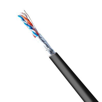 comprar Cable de red de chaqueta de PE para exteriores de tipo Black Cat6 FTP 23AWG Extender hasta 550MHZ 1000FT Fabricación en línea