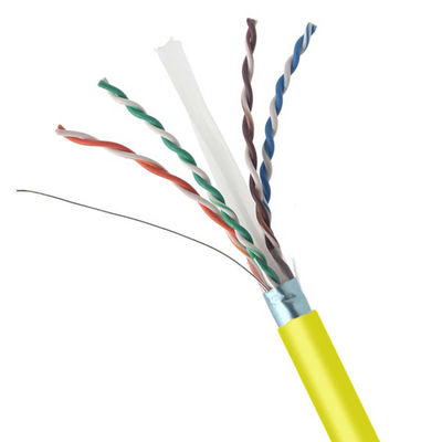 شراء 250 ميغا هرتز Cat6 FTP LSZH 23AWG 1000FT الكابل الأصفر كابل شبكة الحماية 1000Mbps تصنيع عبر الإنترنت