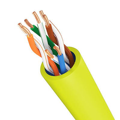 Buy Yellow PVC UTP CAT6A Cable 500MHz 10Gbps Oxygen Free Copper 1000FT online manufacture
