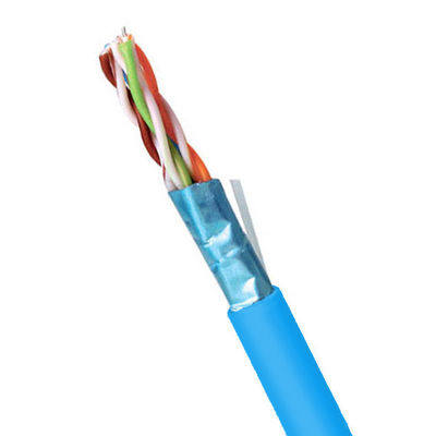 satın al 500MHz 23AWG FFTP CAT6A Kablo Mavi PVC Ceket Kablo FUTP Kablo Çevrimiçi üretim