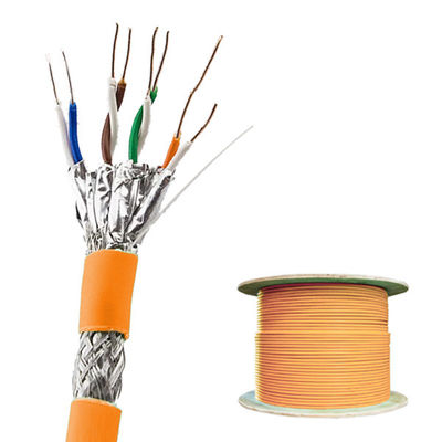 acheter 23AWG SFTP CAT7 câble CPR Orange PVC câble Ethernet protégé fabrication en ligne