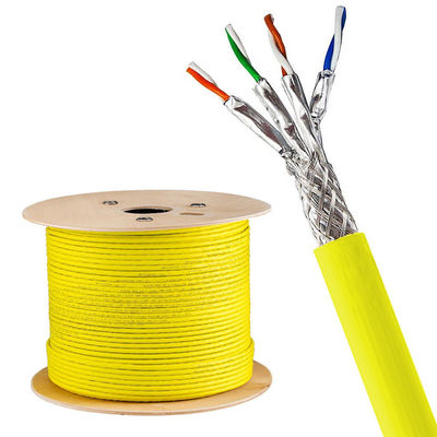 kupować 1000FT SFTP CAT7A Kabel 23AWG Żółty PVC Jacket Kabel dla wydajności 1000MHz produkcja online