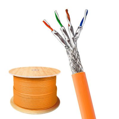 comprare 23AWG SFTP CAT7A Cavo Orange LSZH Cavo Ethernet con 100% rame 10Gbps 1000FT fabbricazione online