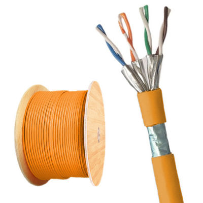 kopen CAT8 FFTP Oranje PVC Jacket Cable voor 22AWG 40Gbps Data Center Cable online vervaardiging