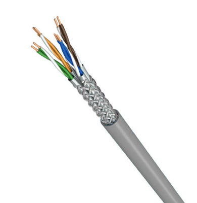 comprar Cabo Ethernet blindado SFTP CAT6A Cabo de PVC cinza com transferência de dados de 500 MHz 10 Gbps Fabricação em linha