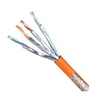 Buy Wholesale Bulk SFTP CAT6A PVC Orange Ethernet Cable 26AWG for Ultra-Fast Data Centers online manufacture