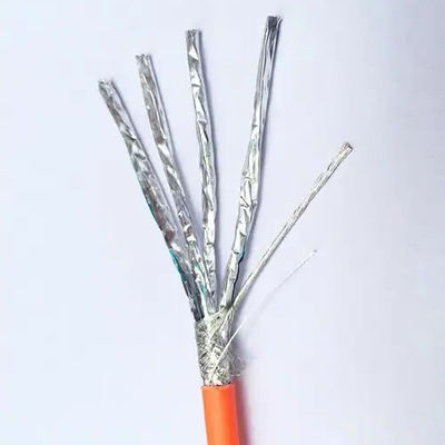 Buy Wholesale Bulk CAT8 SFTP 22AWG LSZH Orange Cable  for Data Centers & Industrial Networks online manufacture