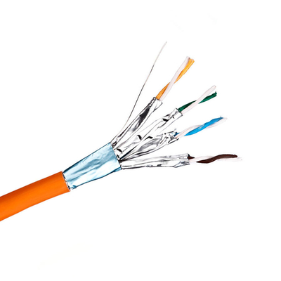 Buy Wholesale Bulk CAT8 FFTP LSZH Orange 22AWG 2000MHz Or High-Speed Data Centers online manufacture