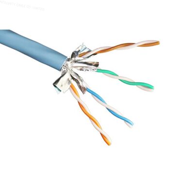 Beli Kabel Plenum CMR CAT6A UFTP 23AWG Tembaga Padat 1000 kaki Biru PVC untuk Pusat Data pembuatan online