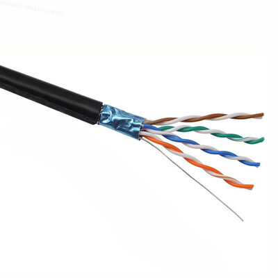 Mua CAT5E FTP Loại dây cáp LAN được bảo vệ màu đen LSZH đồng rắn cho trung tâm dữ liệu và mạng công nghiệp sản xuất trực tuyến