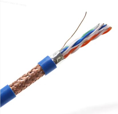 Buy CAT6 SFTP Cable 23AWG Solid Copper LSZH Blue Industrial Network Cable online manufacture