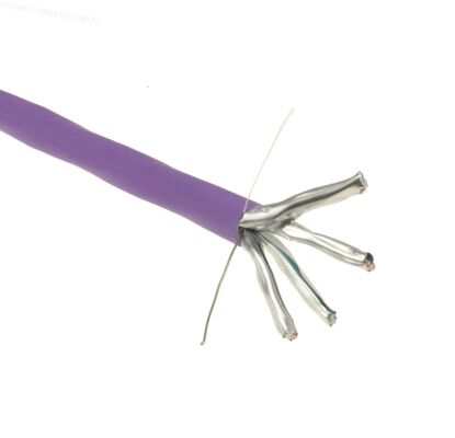 Buy CAT6A U/FTP Shielded LAN Cable 10Gbps Solid Copper LSZH PVC Purple for Data Centers online manufacture