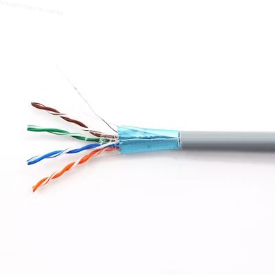 شراء كابل شبكة CAT5E FTP محمي نحاس صلب LSZH لمركز البيانات والشبكات الصناعية رمادي تصنيع عبر الإنترنت