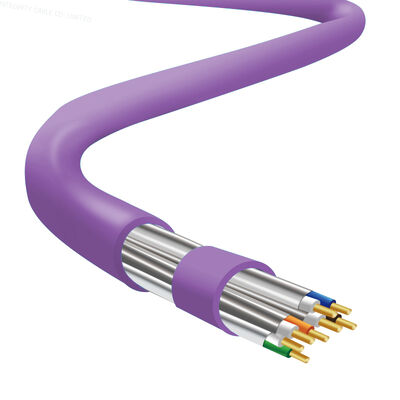 खरीदें CAT6A U/FTP शिल्डेड LAN केबल 10Gbps सॉलिड कॉपर LSZH PVC बैंगनी डेटा सेंटर के लिए ऑनलाइन निर्माण