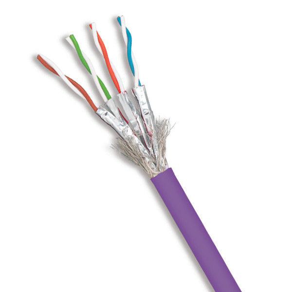 Bulk Purple Cat7 SFTP 23AWG CPR Dca-S2 D2 A1 PVC Cable For 10Gbps ...