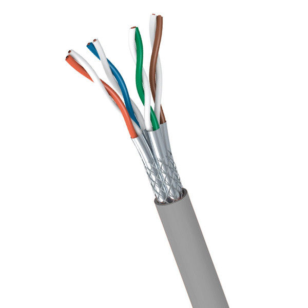 600MHz SFTP CAT7 Cable 23AWG CPR Dca-S2 D2 A1 Gray PVC High Speed ...
